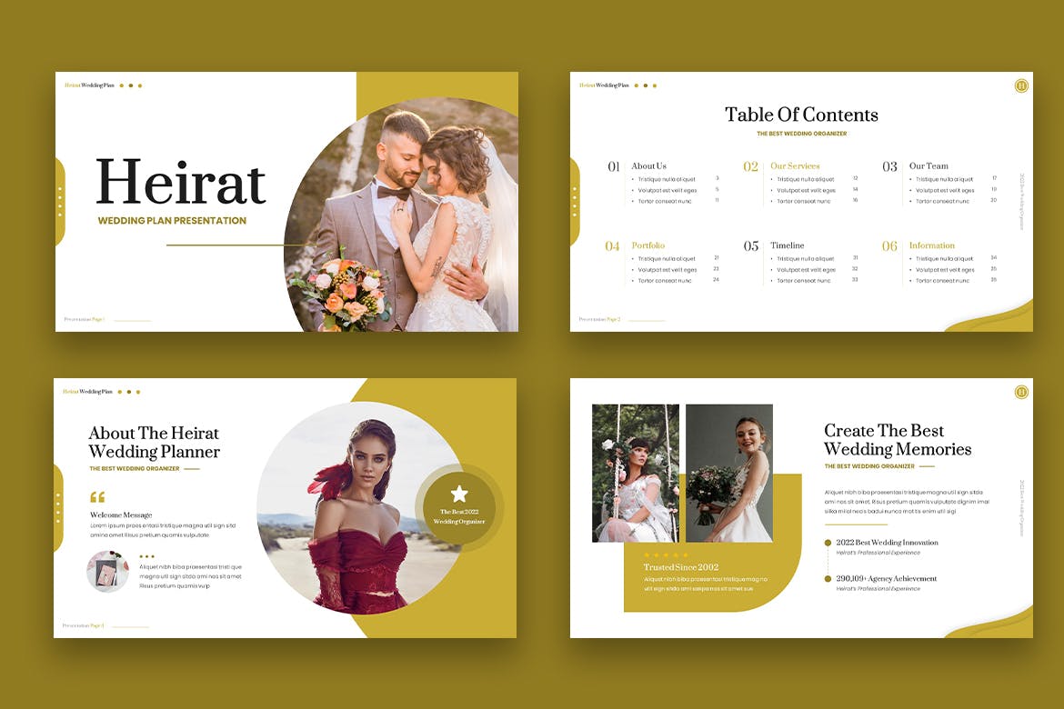 婚礼计划方案PPT幻灯片模板素材 Heirat – Wedding Plan Powerpoint 幻灯图表 sucaiwan.com