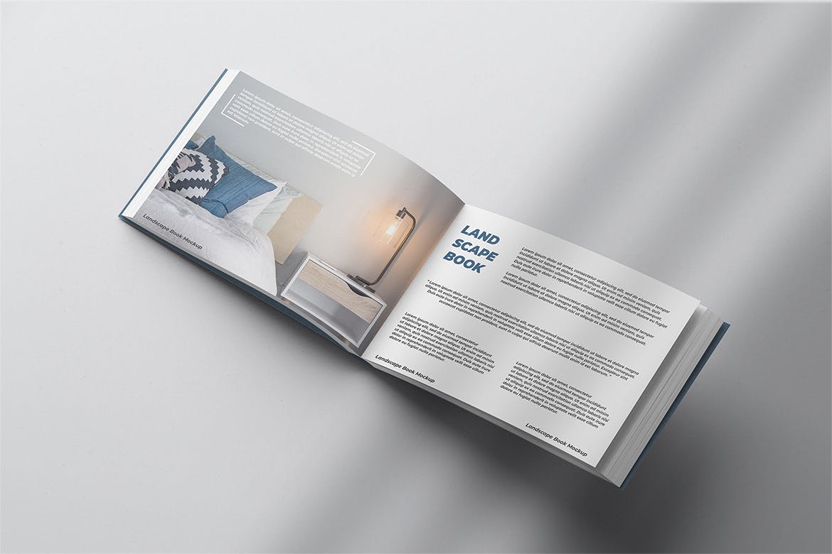 横版宣传册书籍样机模板 Landscape Book Mockup 样机素材 sucaiwan.com
