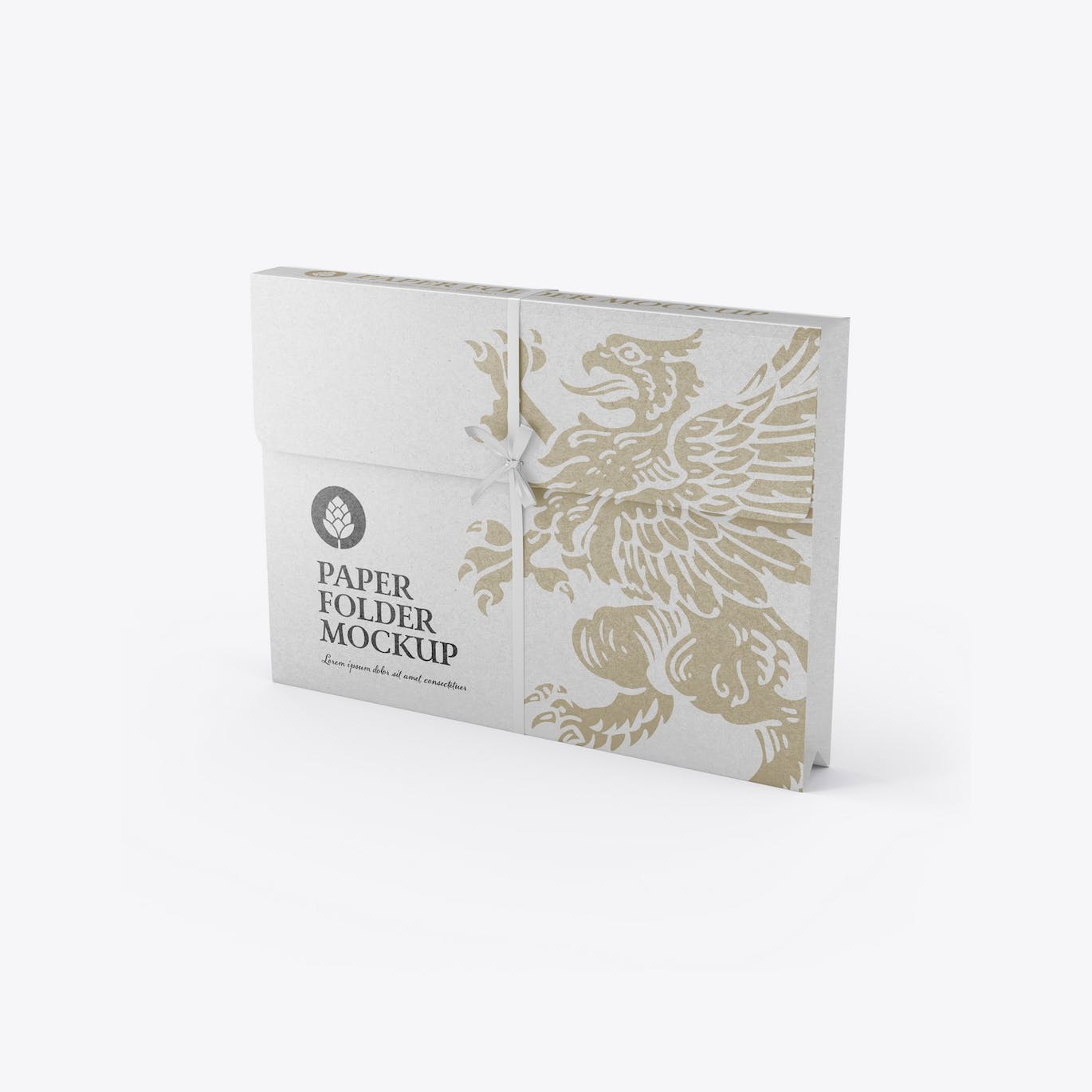 带绳的牛皮纸文件夹外观设计样机 Set Kraft Folders with Rope mockup 样机素材 sucaiwan.com