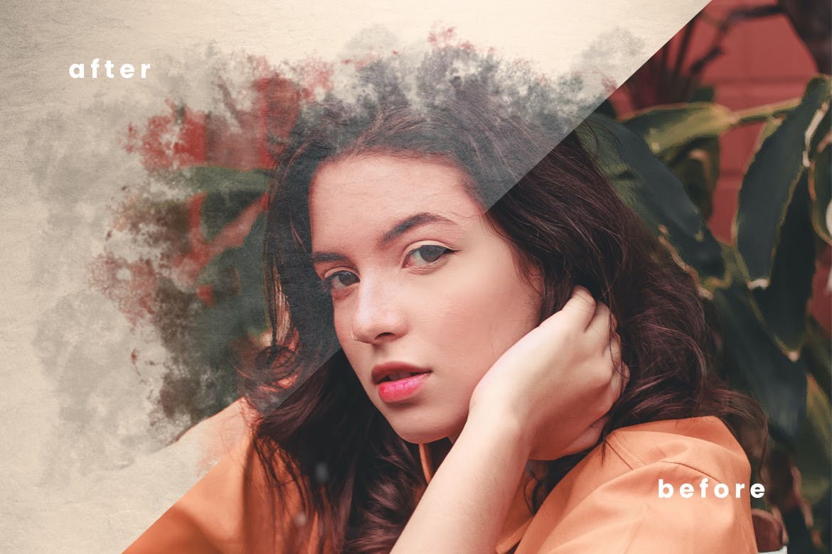 油画照片特效PS图层样式 Canvas Photo Effect 插件预设 sucaiwan.com