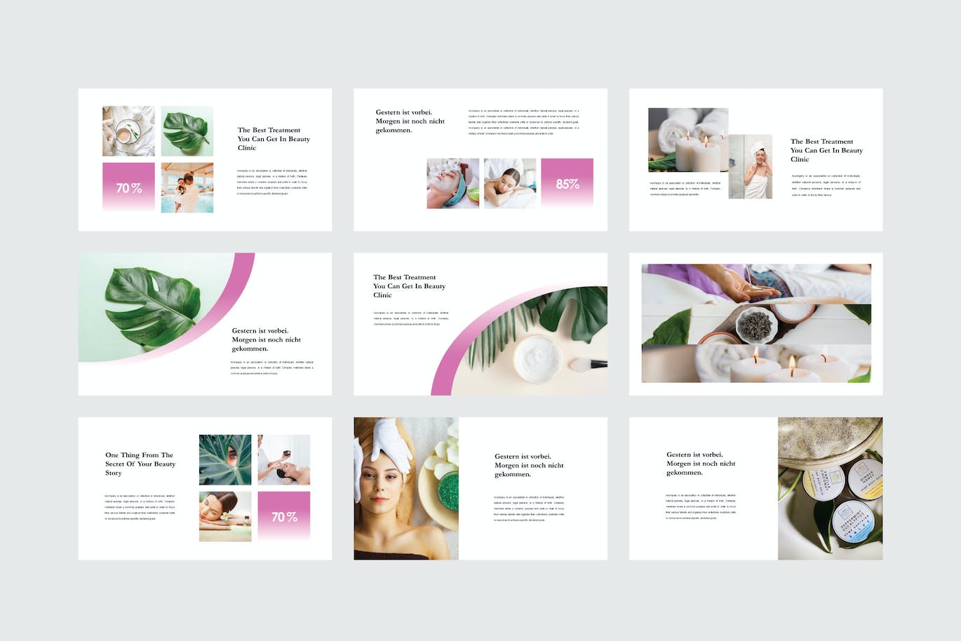 美容护理业务PPT素材 Beauty Care – PowerPoint Template 幻灯图表 sucaiwan.com
