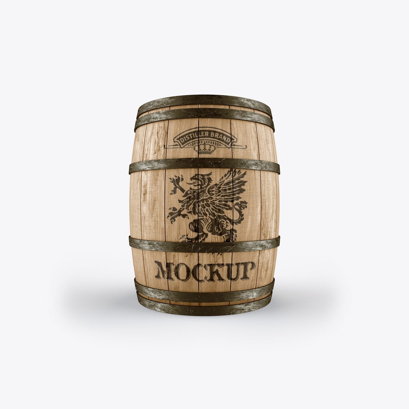 木桶酒桶Logo设计样机 Set Wooden Barrels Mockup 样机素材 sucaiwan.com