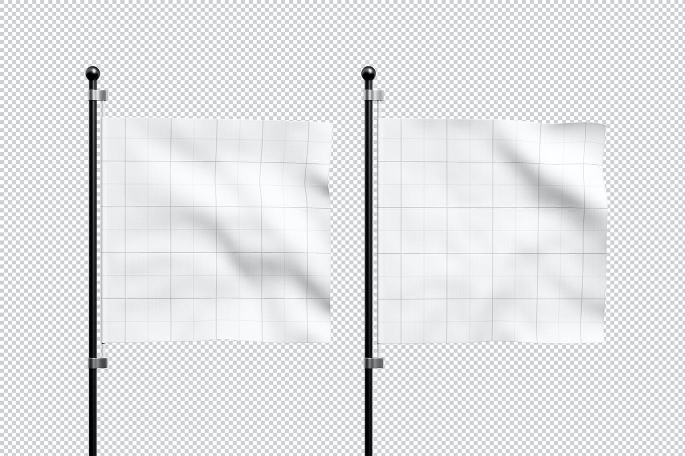 方形旗帜品牌设计样机 Square Flag Mockup 样机素材 sucaiwan.com