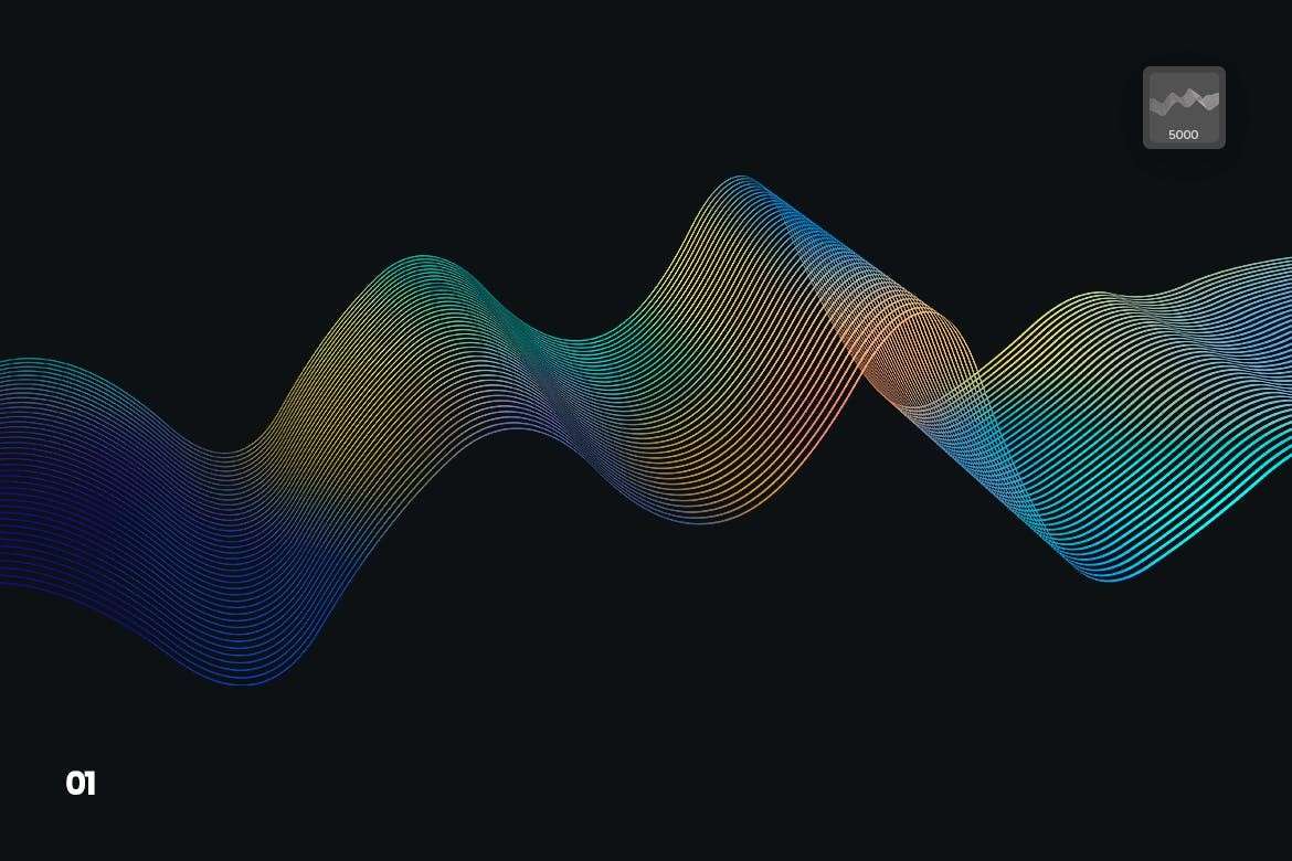 10个渐变波浪线PS笔刷 笔刷资源 sucaiwan.com