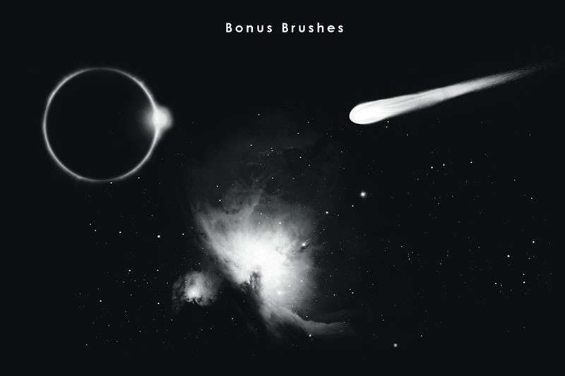 太空主题PS笔刷套装 笔刷资源 sucaiwan.com