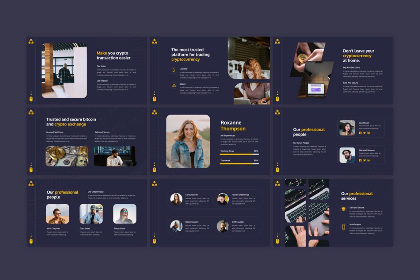 金融数字加密货币PPT模板下载 Cryptos – Cryptocurrency PowerPoint Template 幻灯图表 sucaiwan.com