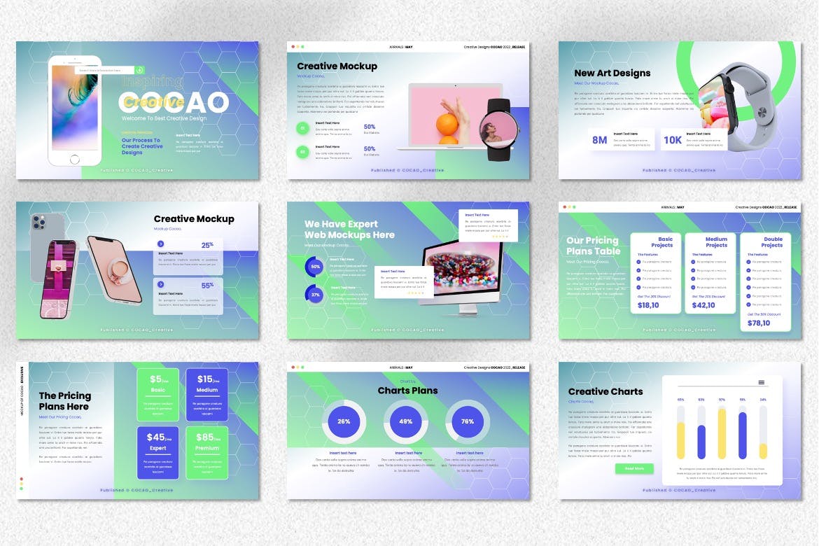 创意激励PPT幻灯片模板 Cocao – Creative Inspiring Powerpoint Templates 幻灯图表 sucaiwan.com