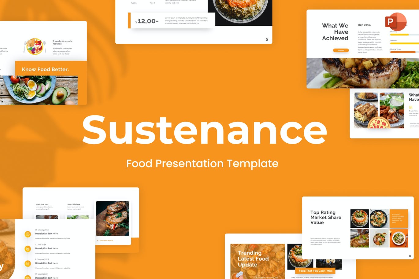 食物食品PPT演示文稿 Sustenance Food PowerPoint Template 幻灯图表 第1张-素材湾丨精选海外优质设计素材资源 食物食品PPT演示文稿 Sustenance Food PowerPoint Template 幻灯图表 sucaiwan.com