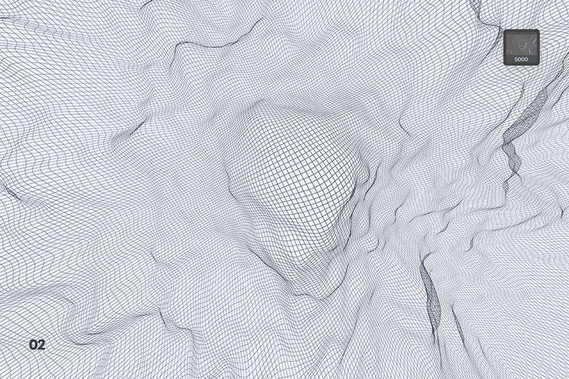 10个抽象波浪网格PS笔刷 笔刷资源 sucaiwan.com