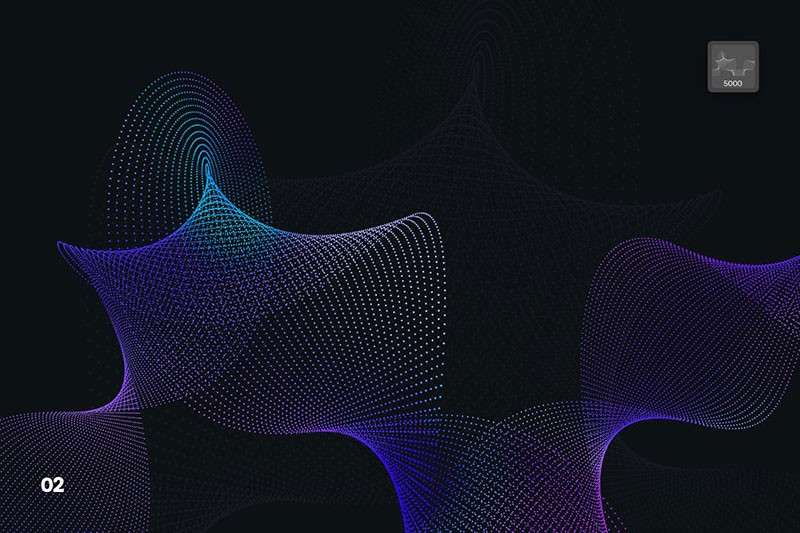 10个抽象粒子波浪线PS笔刷 笔刷资源 sucaiwan.com