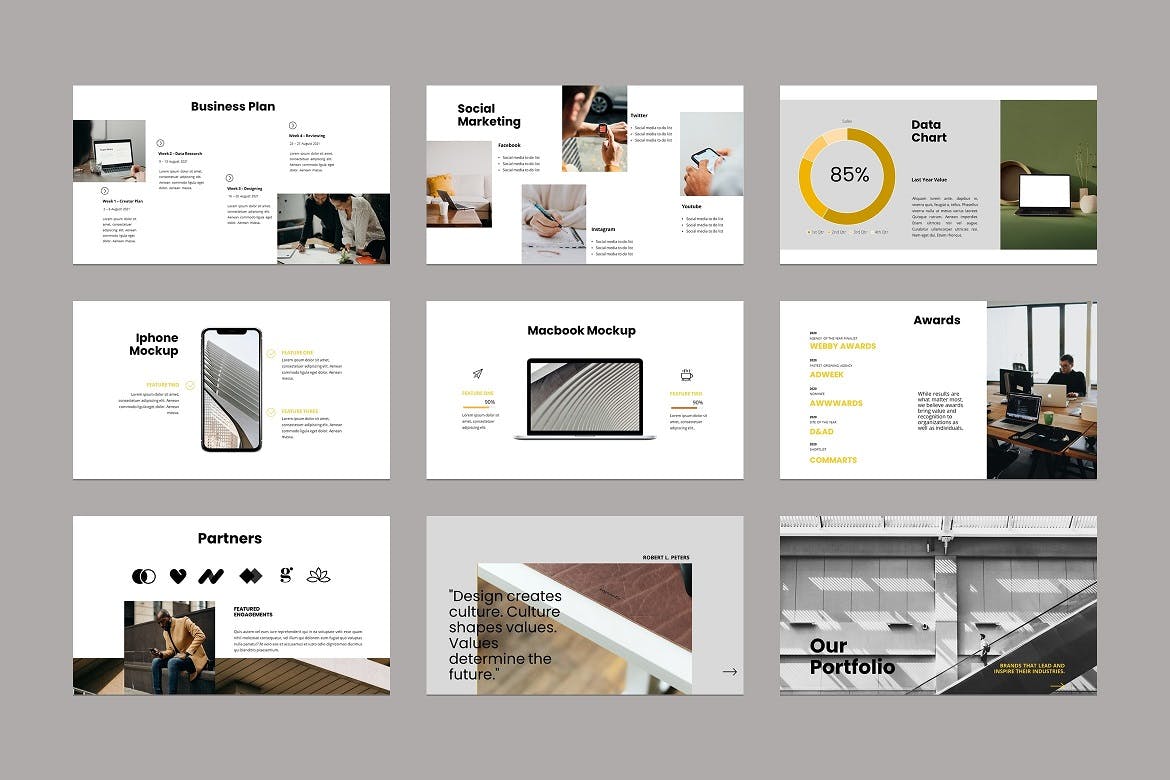 数字公司/企业PPT素材 Digital Company PowerPoint Template 幻灯图表 sucaiwan.com