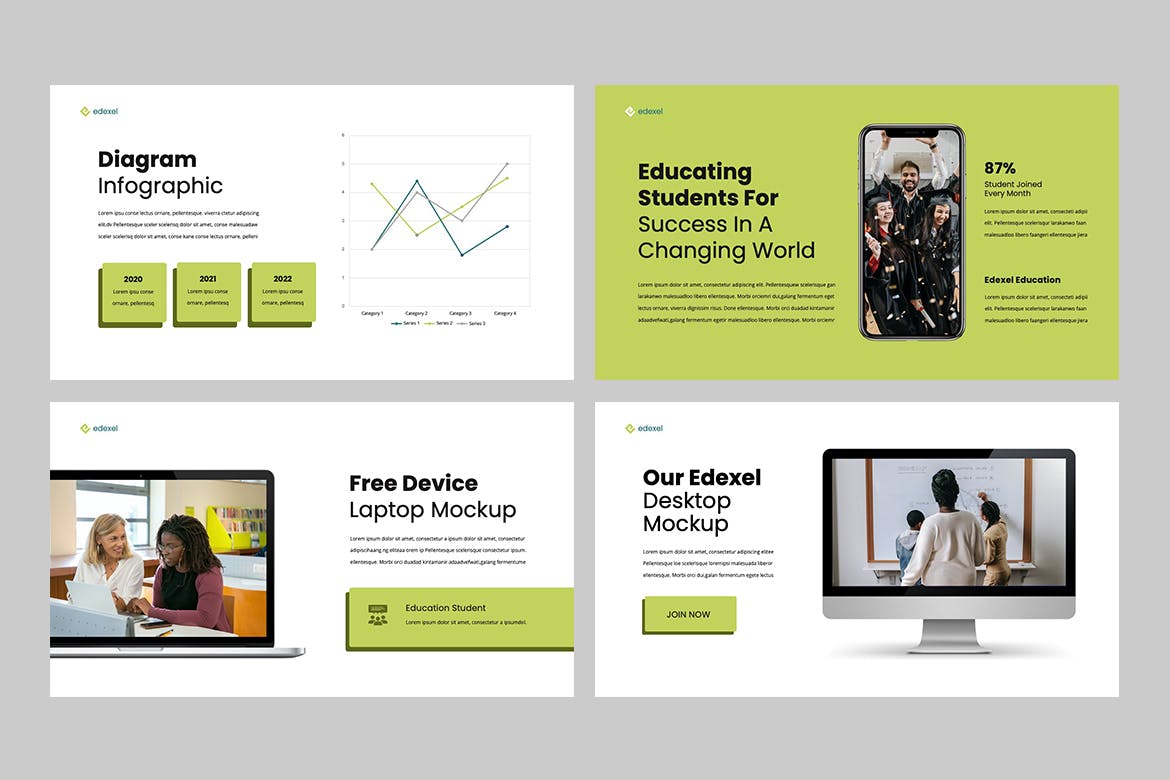 大学教育PPT模板下载 EXEDEL – Education Powerpoint Template 幻灯图表 sucaiwan.com