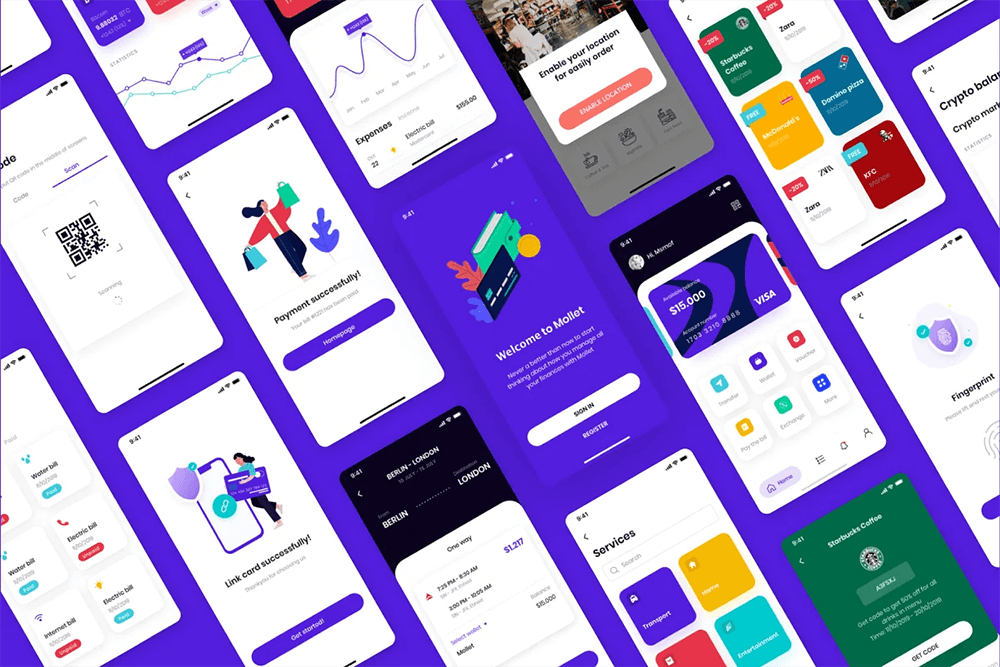 钱包App应用程序 UI 套件 APP UI sucaiwan.com