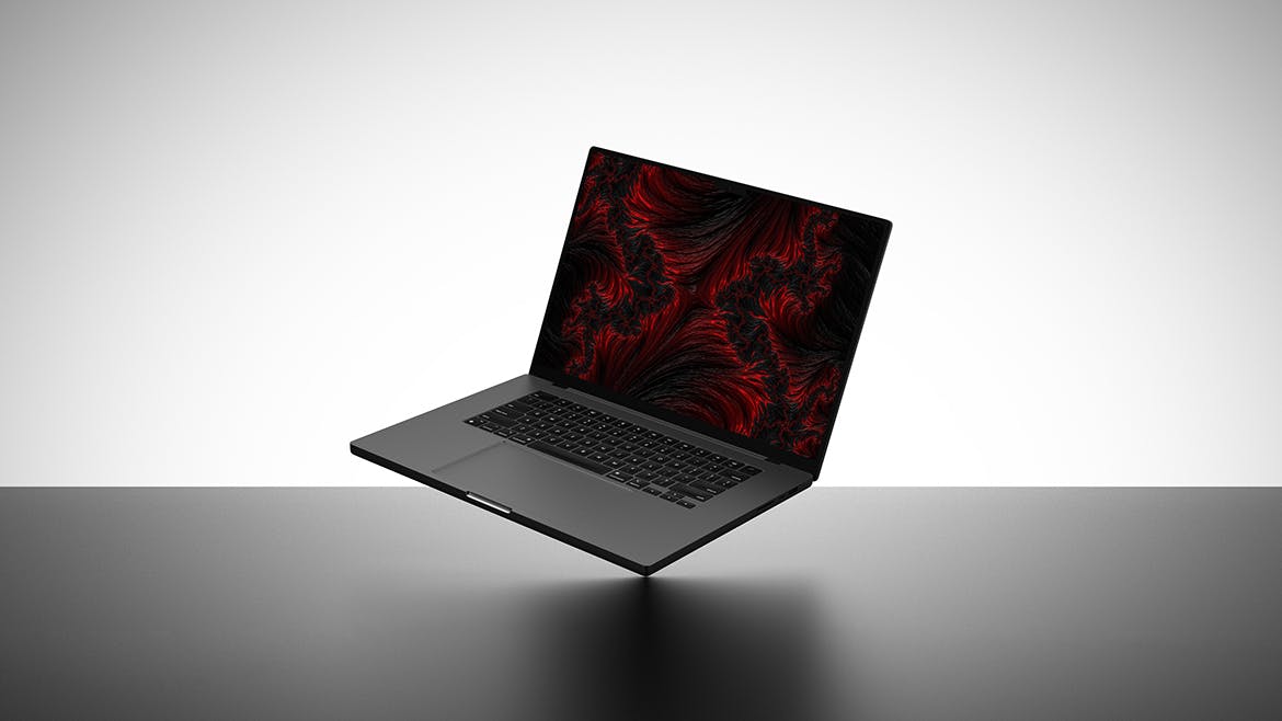 深色笔记本电脑屏幕UI样机 Laptop Screen Mockup 样机素材 sucaiwan.com