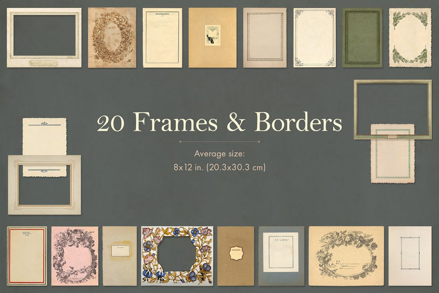 背景素材-165款复古风格纹理纸张及边框素材合集 图片素材 sucaiwan.com