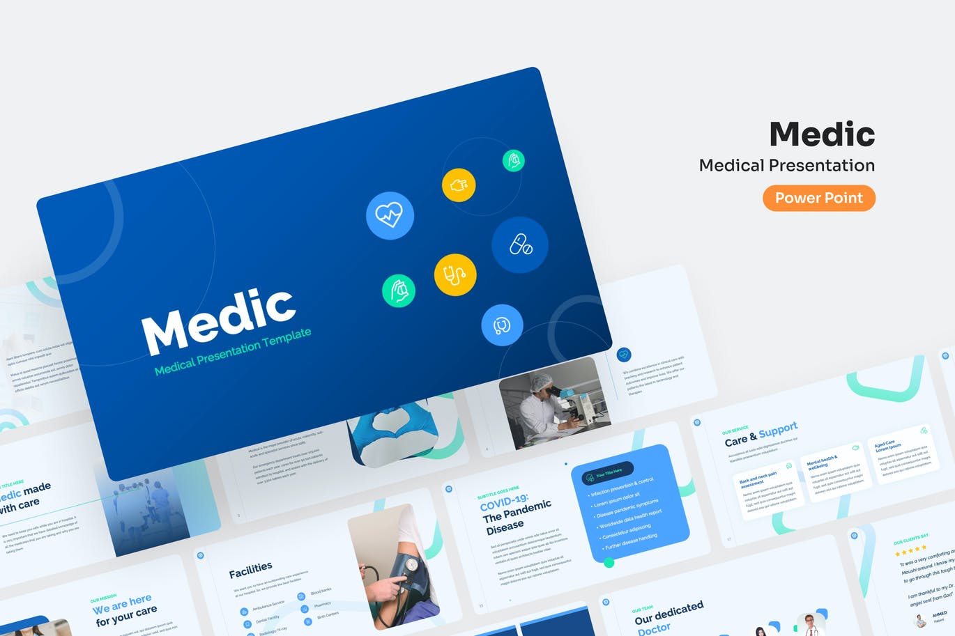 医疗诊所PPT创意模板 Medic – Medical PowerPoint Presentation 幻灯图表 sucaiwan.com