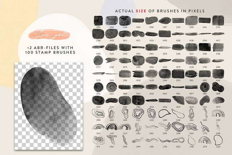豪华水彩印章PS笔刷套装 笔刷资源 sucaiwan.com