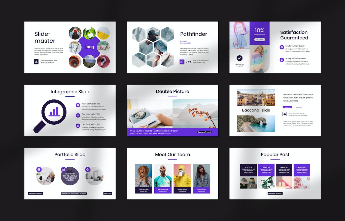 工作报告PPT幻灯片模板 Baccano PowerPoint 幻灯图表 sucaiwan.com