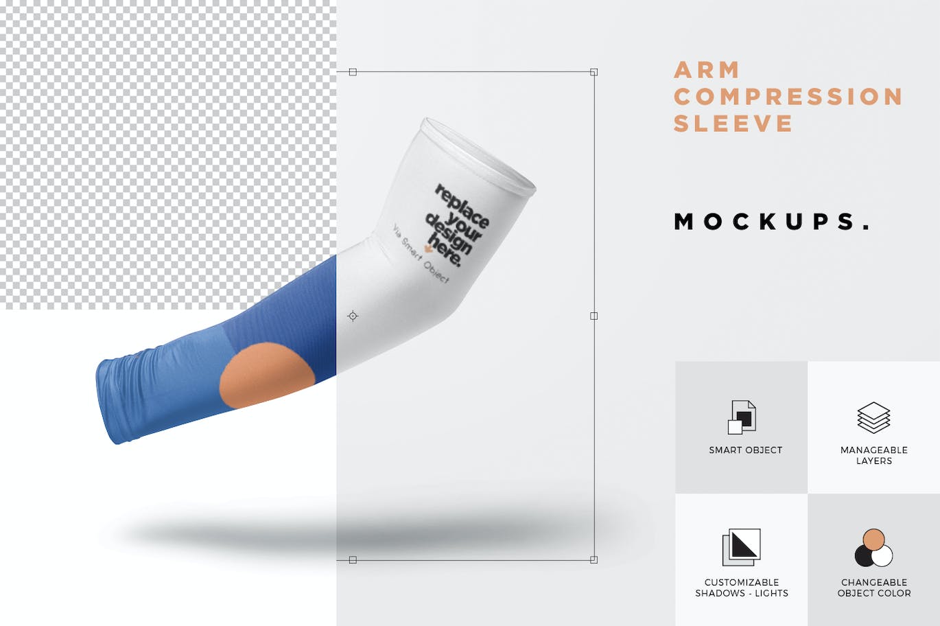 手臂防晒袖套设计样机 Arm Compression Sleeve Mockups 样机素材 sucaiwan.com