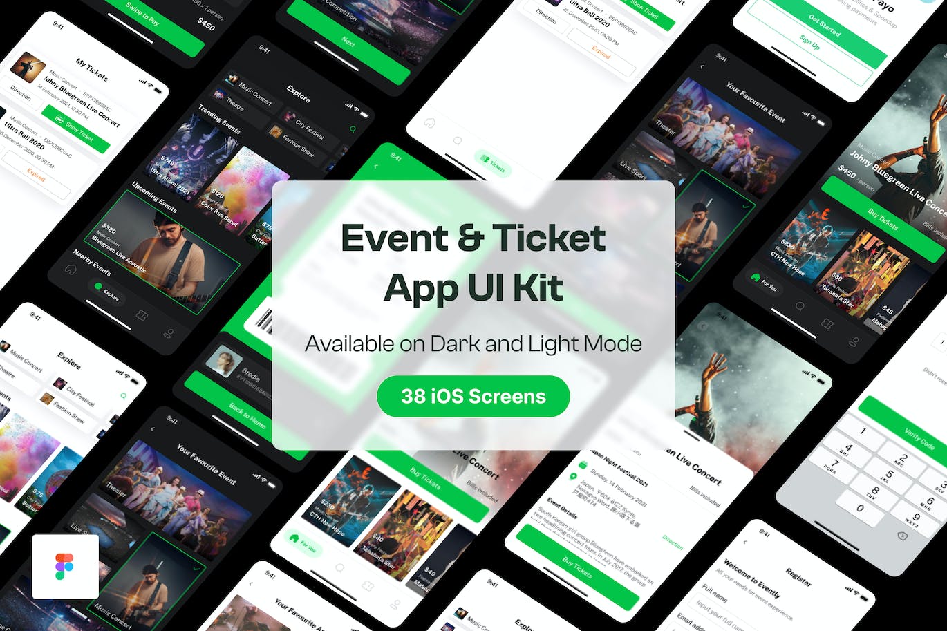 活动和门票App应用程序UI套件 Modern Complete Event and Ticket App UI Kit APP UI sucaiwan.com