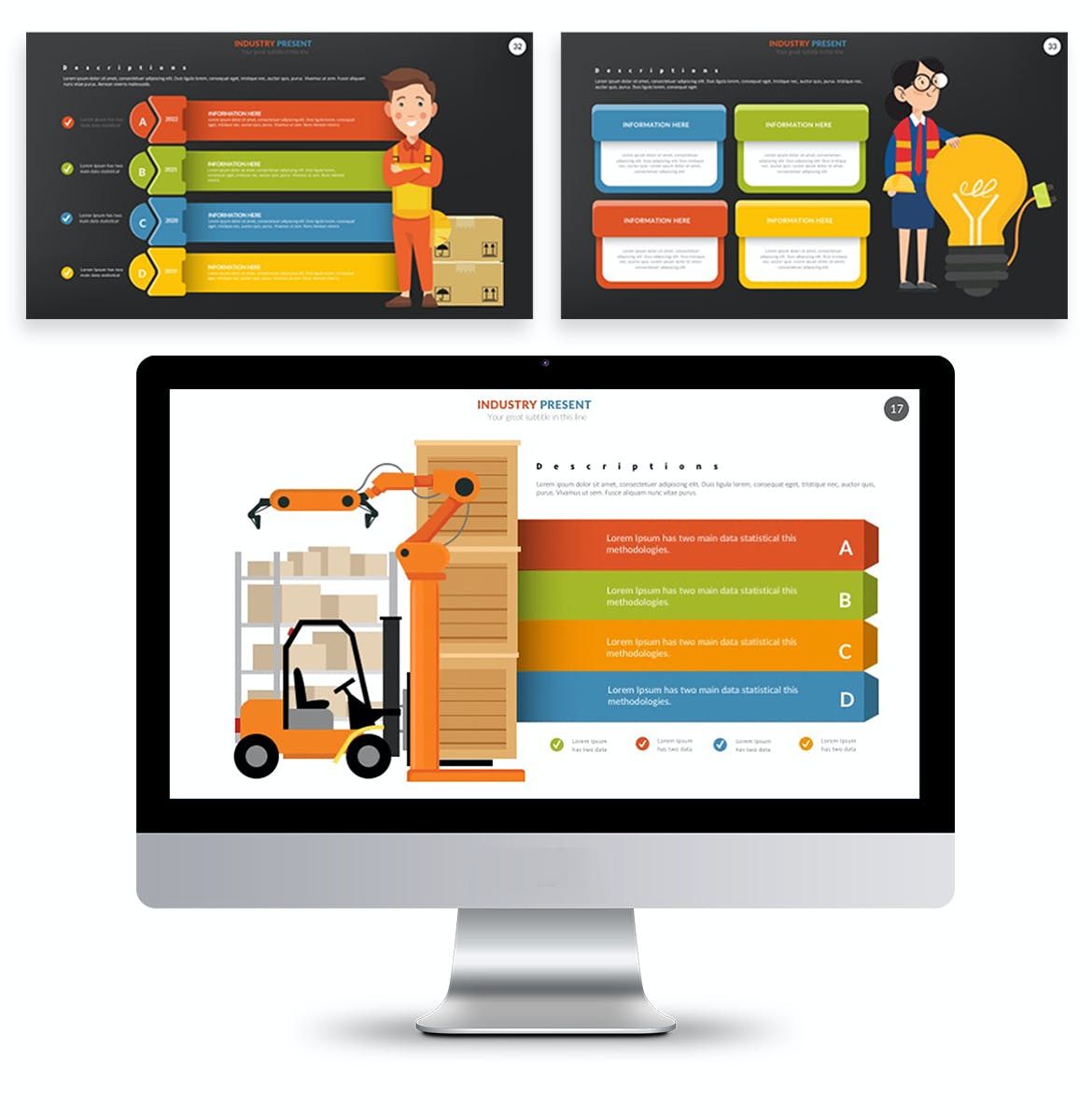 工业动画信息图表PPT设计模板 Industrial Powerpoint Templates 幻灯图表 sucaiwan.com