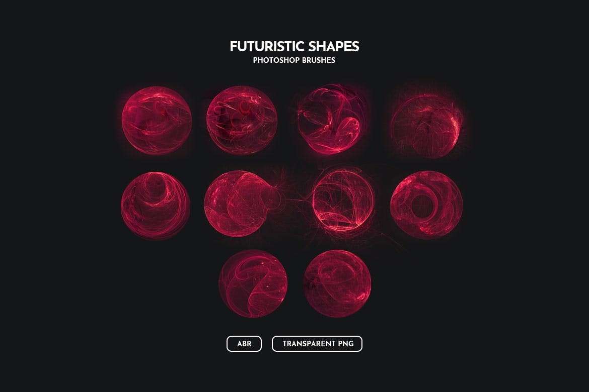 10个未来科技感球状PS笔刷 笔刷资源 sucaiwan.com