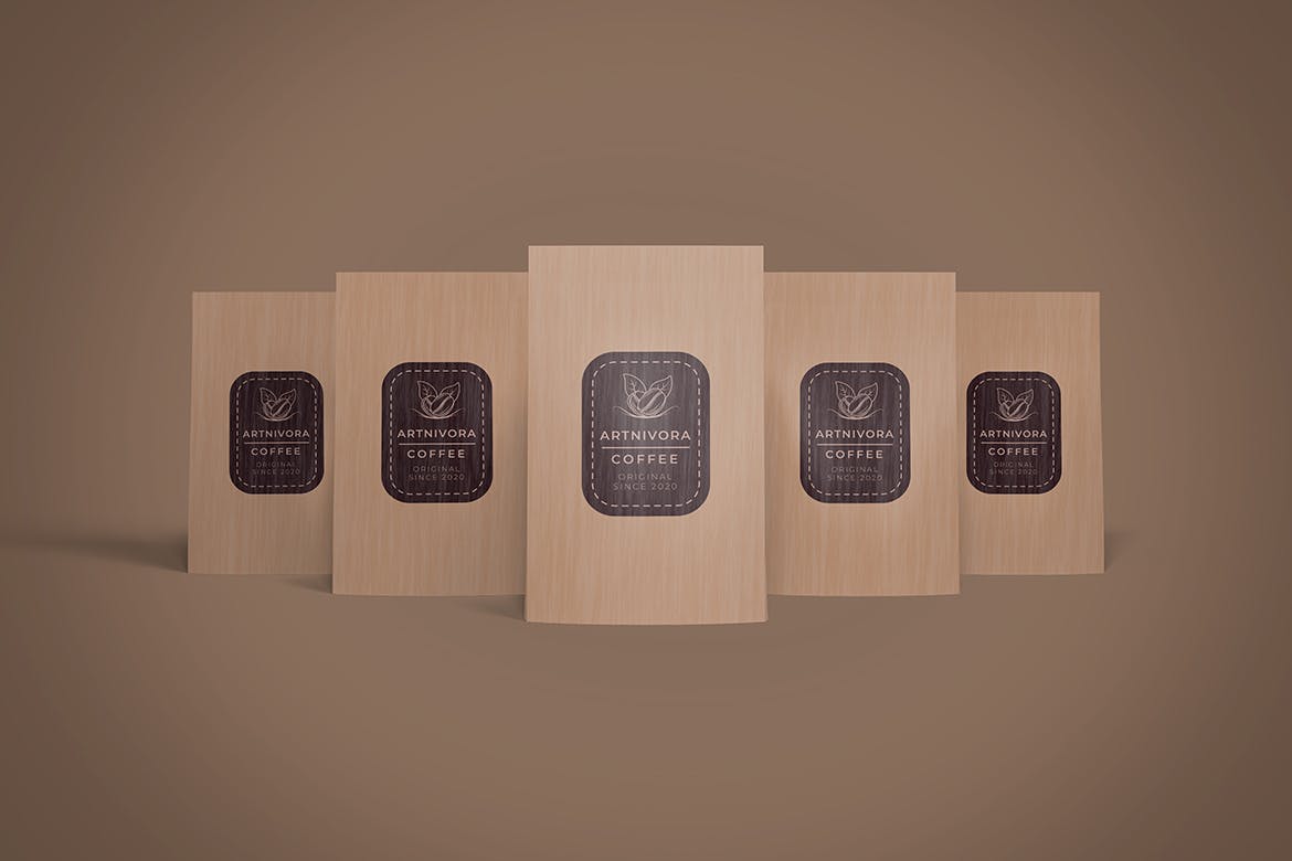 咖啡豆站立袋包装设计样机 Standing Pouch Mockup 样机素材 sucaiwan.com