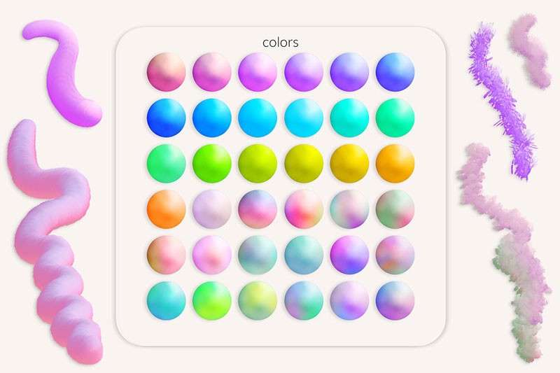 200+卡通数字板绘混合器笔刷套装+视频教程 笔刷资源 sucaiwan.com