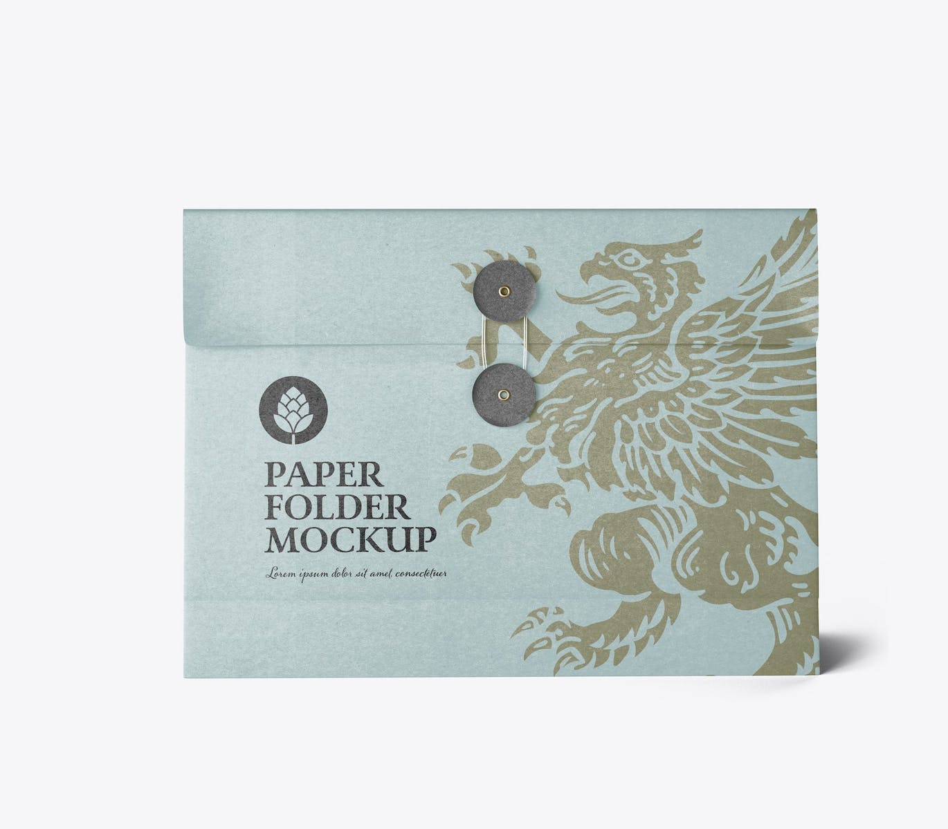 绕绳纸文件袋夹设计样机 Kraft Folder with Bow mockup 样机素材 sucaiwan.com