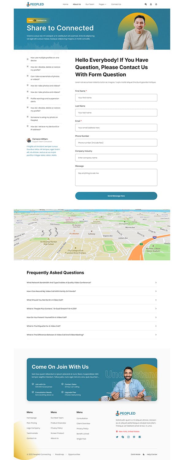 在线会议App应用程序UI设计模板 Peopled – Online Meeting App UI Template APP UI sucaiwan.com