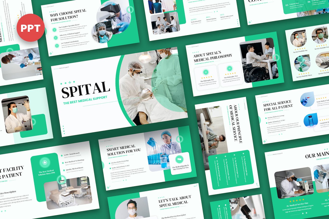 医院医疗PPT幻灯片模板 Spital – Medical Powerpoint 幻灯图表 sucaiwan.com