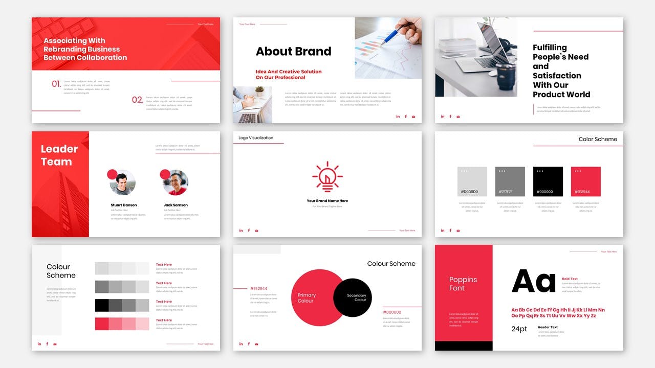 商业品牌指南PowerPoint演示文稿模板 Reddish – Business Brand Guideline Powerpoint 幻灯图表 第3张-素材湾丨精选海外优质设计素材资源 商业品牌指南PowerPoint演示文稿模板 Reddish – Business Brand Guideline Powerpoint 幻灯图表 sucaiwan.com