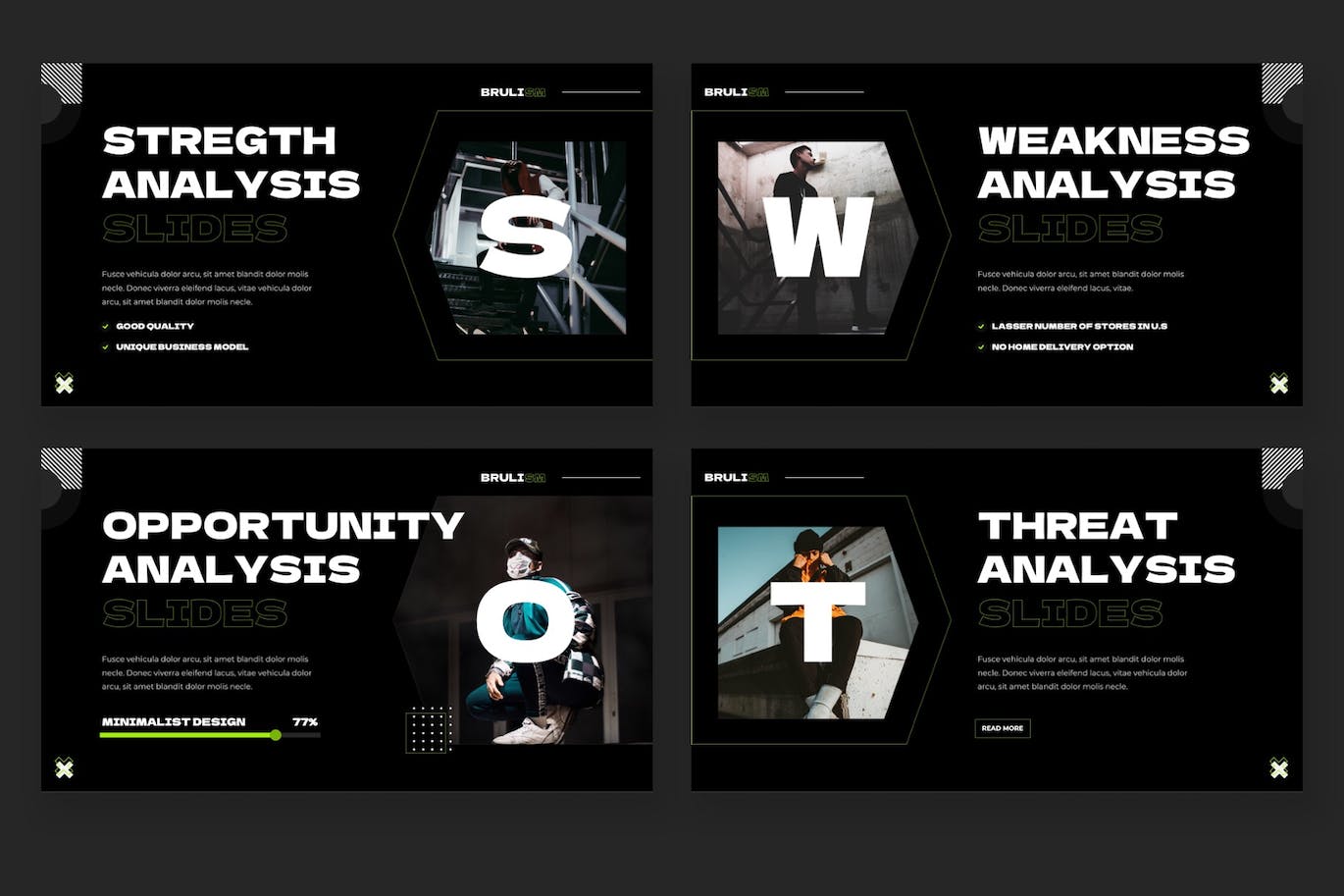 抽象充满活力的PPT模板 BRULISM – Abstract Vibrant Powerpoint Template 幻灯图表 sucaiwan.com
