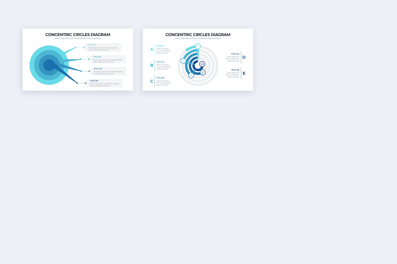同心圆图信息图表设计AI矢量模板 Concentric Circles Diagram Illustrator Infographic 幻灯图表 sucaiwan.com