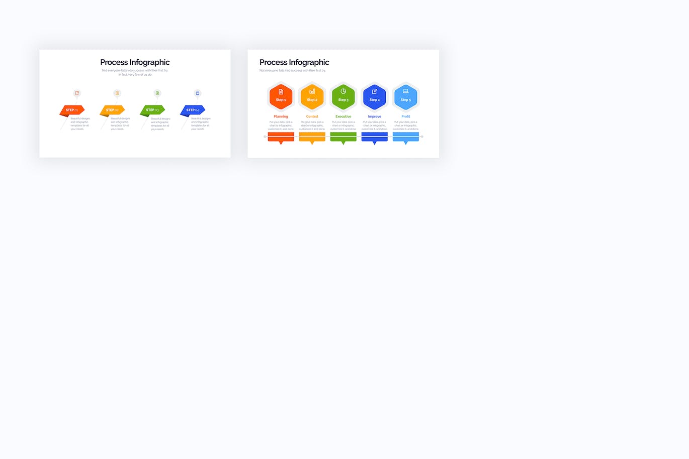 工作流程信息图表设计AI矢量模板 Business Process Illustrator Infographics 幻灯图表 sucaiwan.com