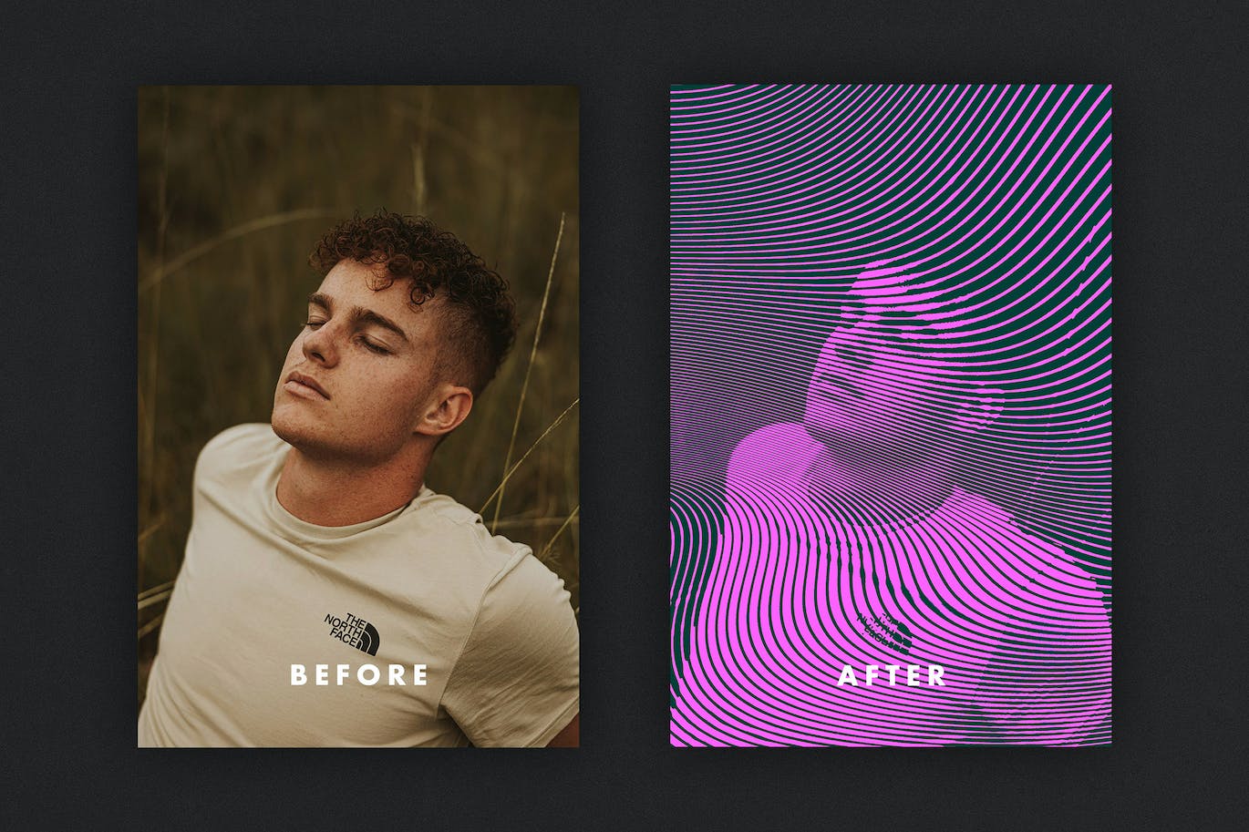 波浪线条图案照片特效PS图层样式 Wavy Lines Photo Effect 插件预设 sucaiwan.com