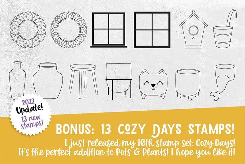 植物和盆栽卡通线描画Procreate笔刷 笔刷资源 sucaiwan.com