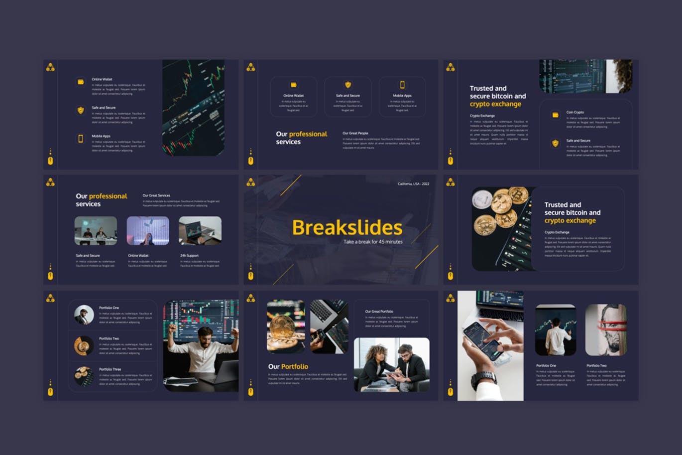 金融数字加密货币PPT模板下载 Cryptos – Cryptocurrency PowerPoint Template 幻灯图表 sucaiwan.com