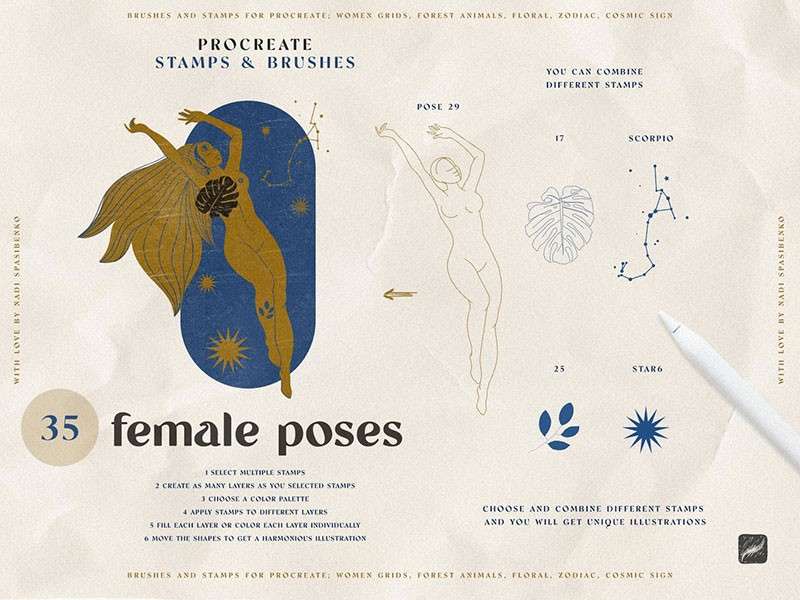 150个古典唯美抽象艺术图案PS笔刷 笔刷资源 sucaiwan.com