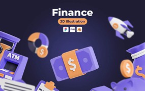 20 个高级3D财务图标