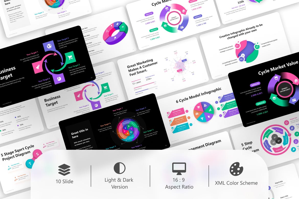 循环信息图表PPT模板 Cycle Infographic PowerPoint Template 幻灯图表 第2张-素材湾丨精选海外优质设计素材资源 循环信息图表PPT模板 Cycle Infographic PowerPoint Template 幻灯图表 sucaiwan.com