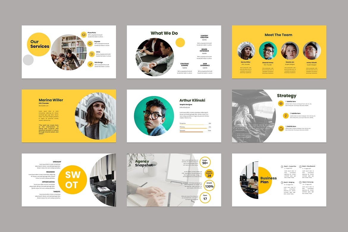 工作场所业务PPT演示幻灯片模板 WorkPlace Business PowerPoint Template 幻灯图表 sucaiwan.com