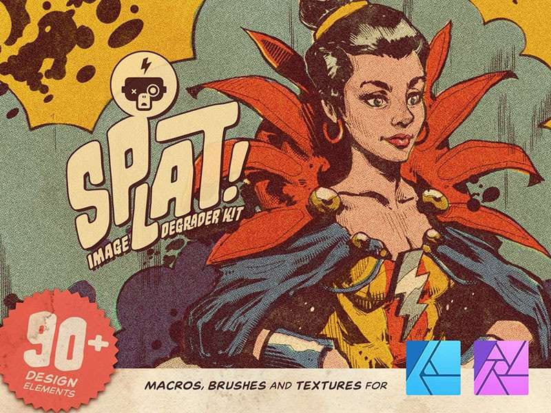 Affinity漫画复古纹理笔刷 笔刷资源 sucaiwan.com