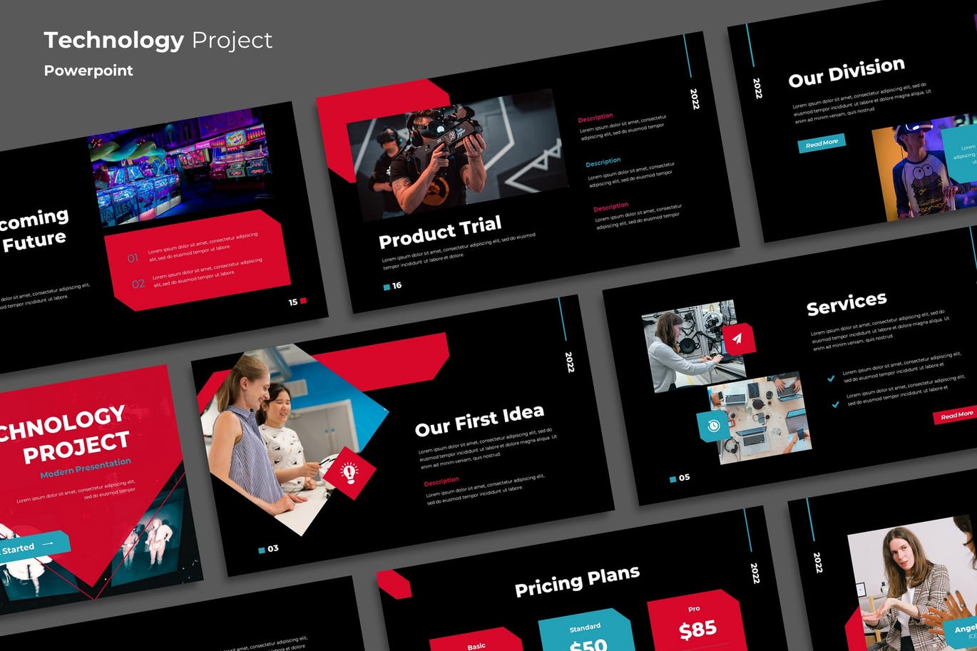 科技技术项目PPT创意模板 Technology Project Powerpoint 幻灯图表 sucaiwan.com