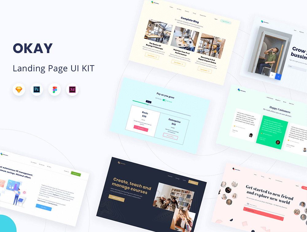 完美清新时尚着陆页UI套件 APP UI sucaiwan.com