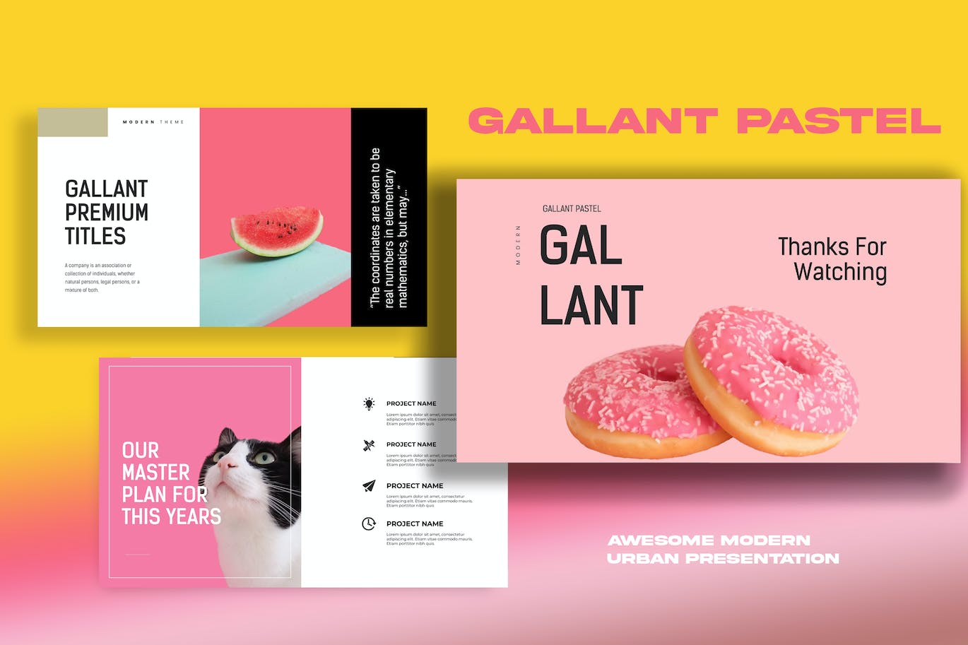 Lookbook作品集PPT模板 Gallant Pastel Lookbook Powerpoint 幻灯图表 sucaiwan.com