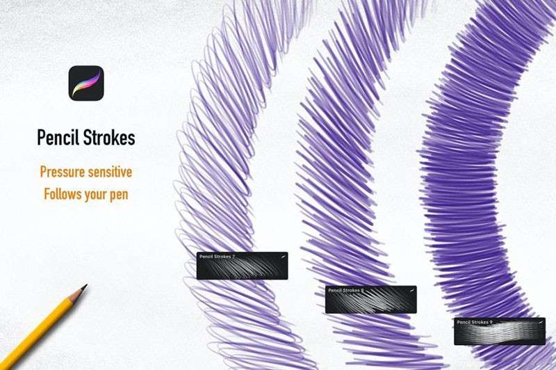 20个仿铅笔效果Procreate笔刷 笔刷资源 sucaiwan.com