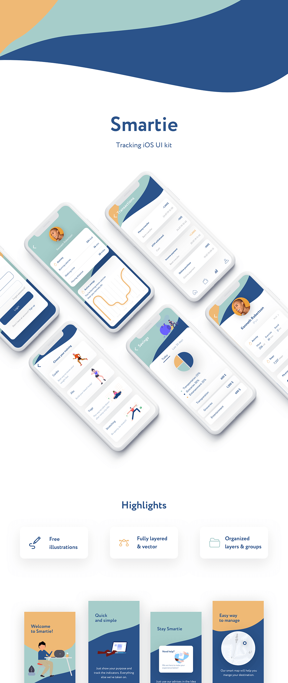 智能跟踪追踪App应用iOS UI用户界面套件 APP UI sucaiwan.com