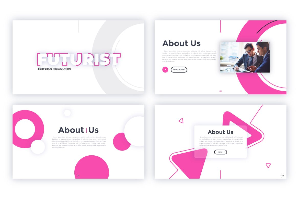 数据图表动画演示PPT模板 Futurist For Powerpoint 幻灯图表 sucaiwan.com