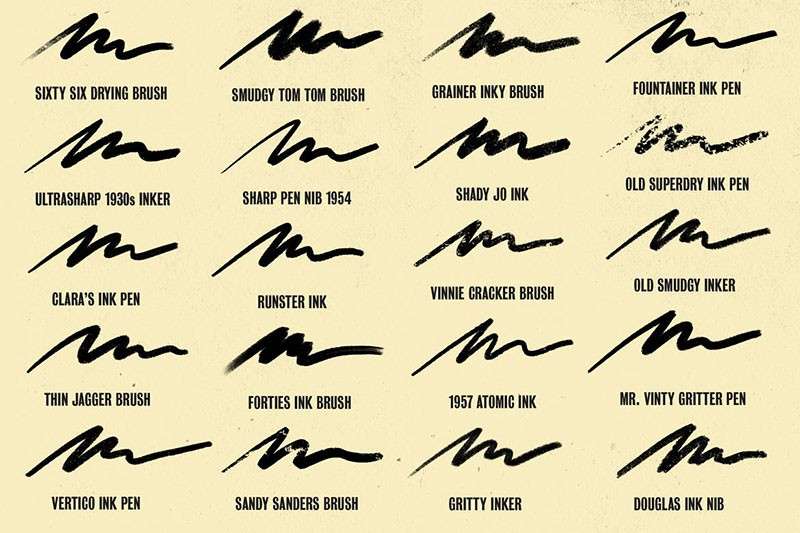 62个油墨效果Procreate画笔 笔刷资源 sucaiwan.com